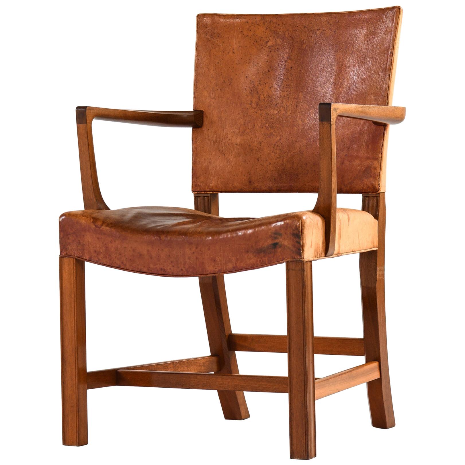 Kaare Klint Sessel Modell Nr. 3758A / 'The Red Chair' Produziert von Rud. Rasmussen