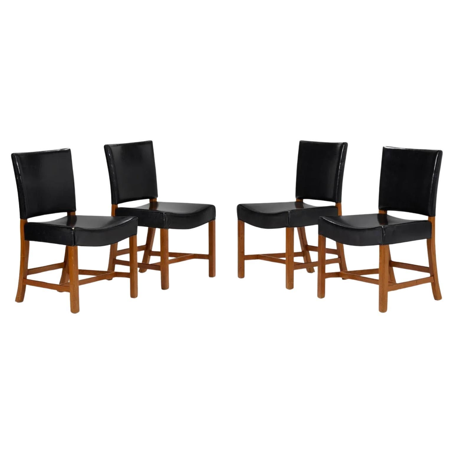 Kaare Klint, Barcelona chairs model 3758, set of four