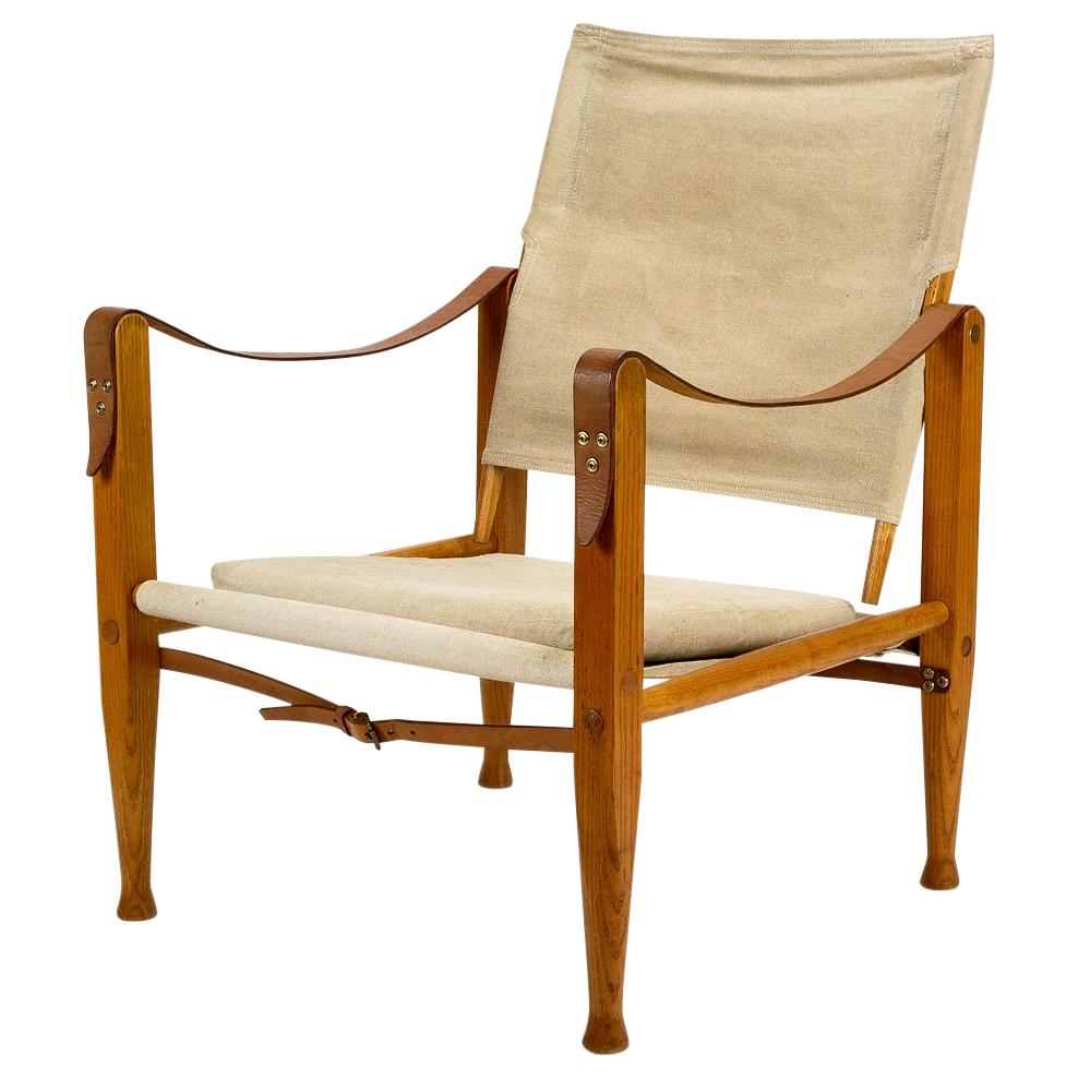 Kaare Klint Canvas Safari Chair, Denmark, 1950s