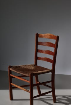 Kaare Klint "Church" Chair in Stained Beechwood & Papercord, Fritz Hansen, 1930s