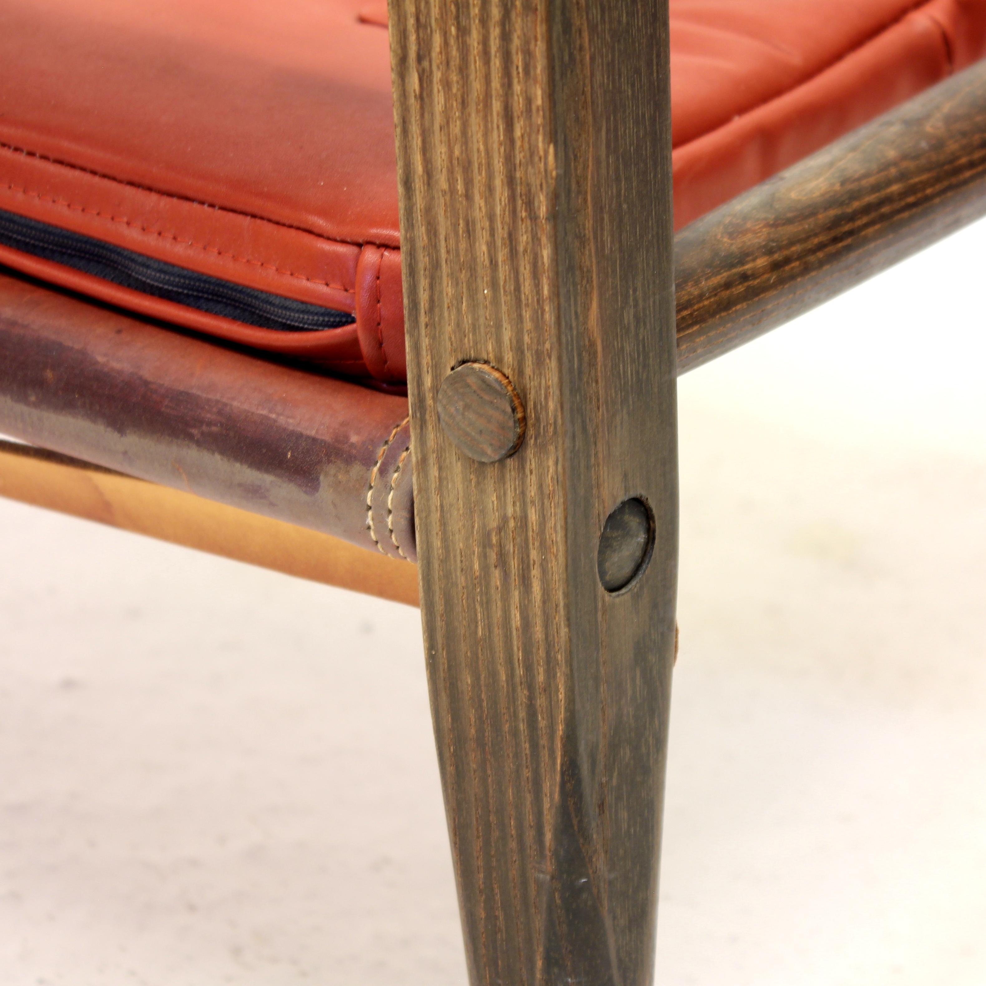 Kaare Klint, Cognac Leather Safari Chair for Rud Rasmussen, 1960s For Sale 11