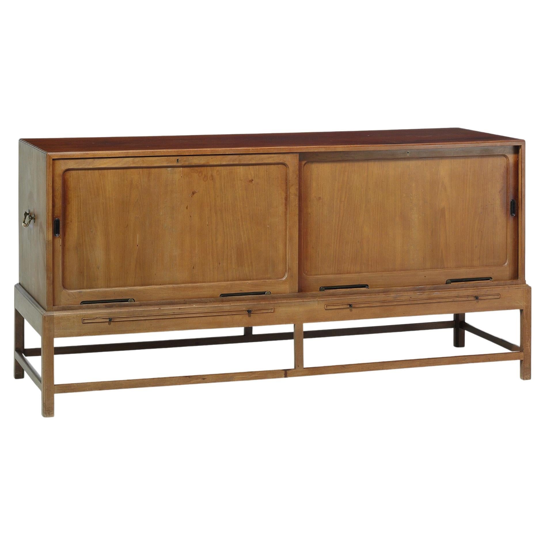 Kaare Klint Cuban Mahogany Sideboard Made Early 1930s with Wheel Runners For Sale
