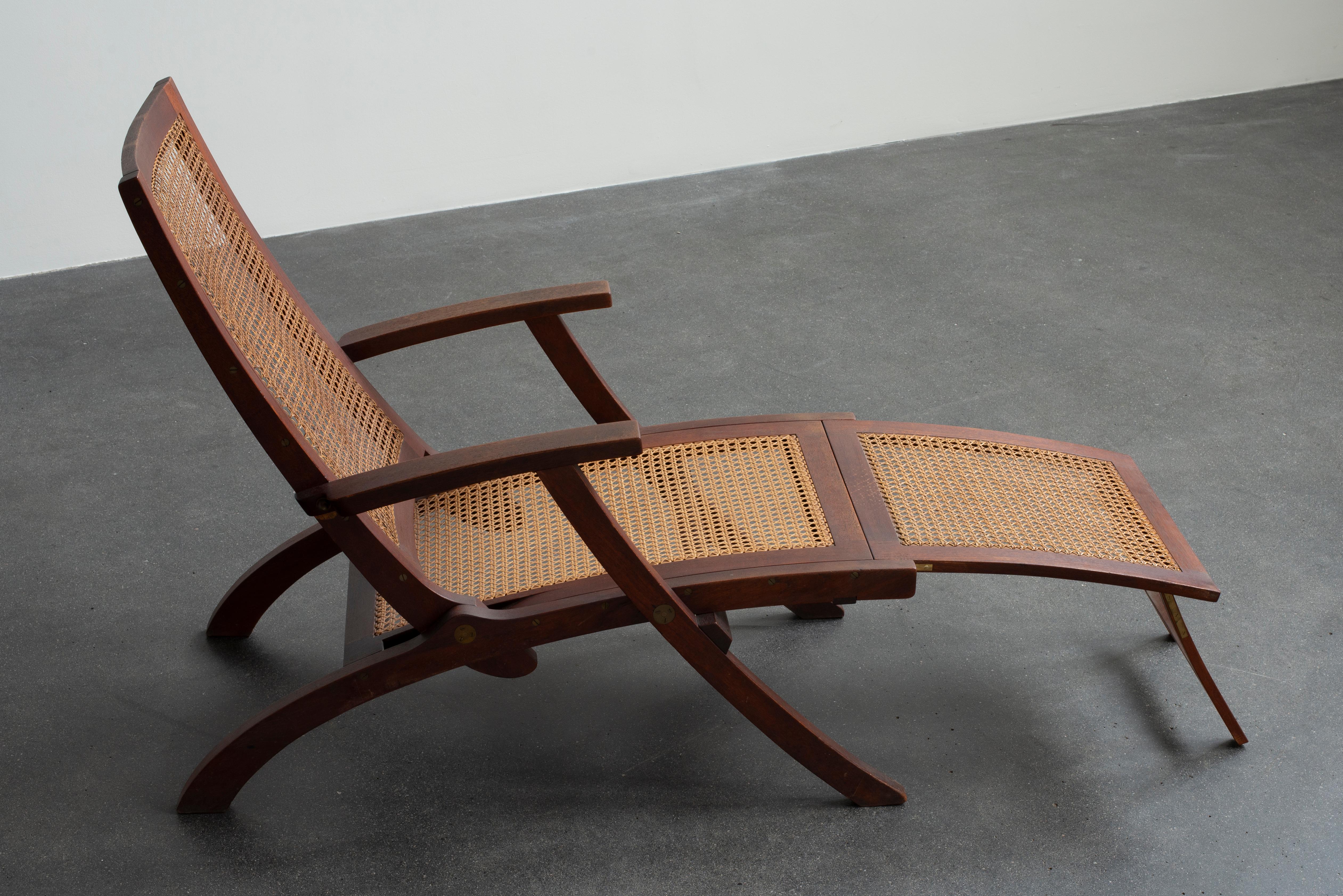 Kaare Klint Deck Chair for Rud. Rasmussen In Good Condition For Sale In Copenhagen, DK