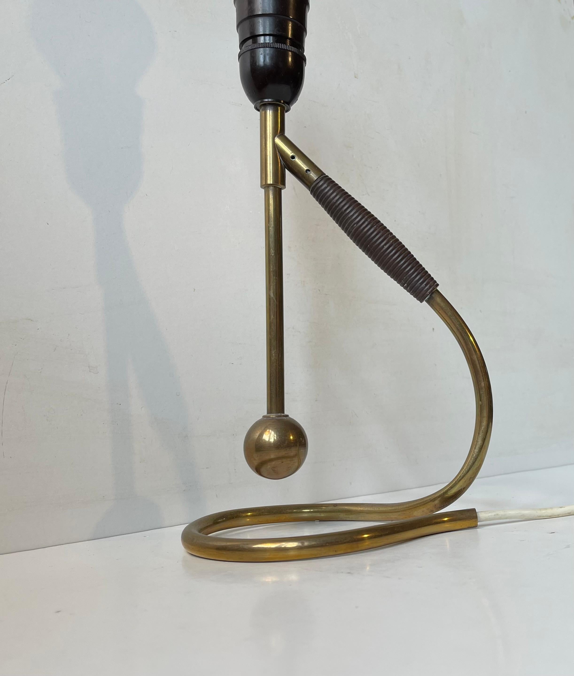 Mid-Century Modern Kaare Klint Early Table or Wall Lamp in Brass for Le Klint, 1950s