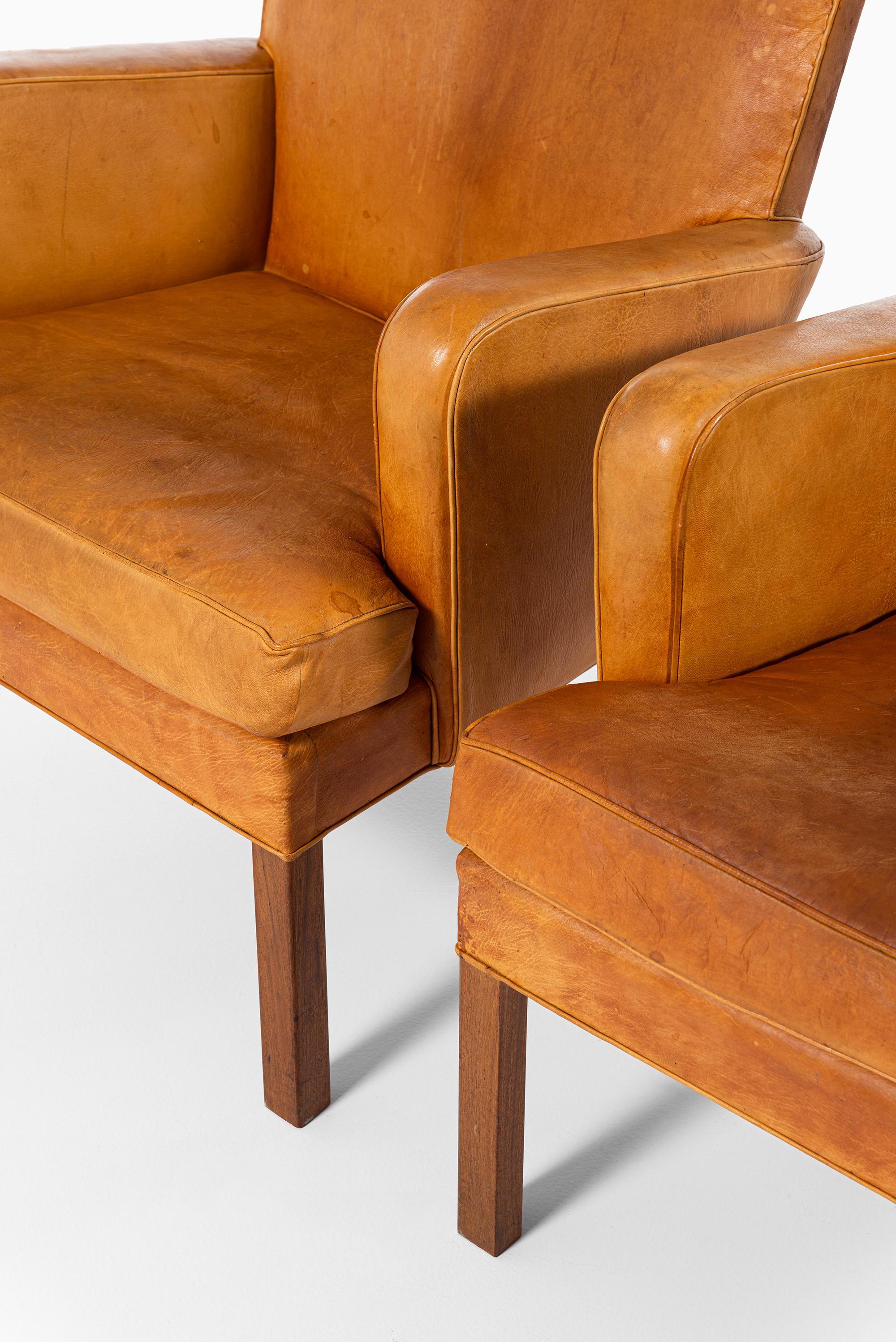 Scandinavian Modern Kaare Klint Easy Chairs Model 5313 Produced by Rud. Rasmussen in Denmark For Sale