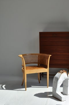 Kaare Klint "Faaborg" Arm Chair in Elm & Leather Made at Rud Rasmussen, 1970s