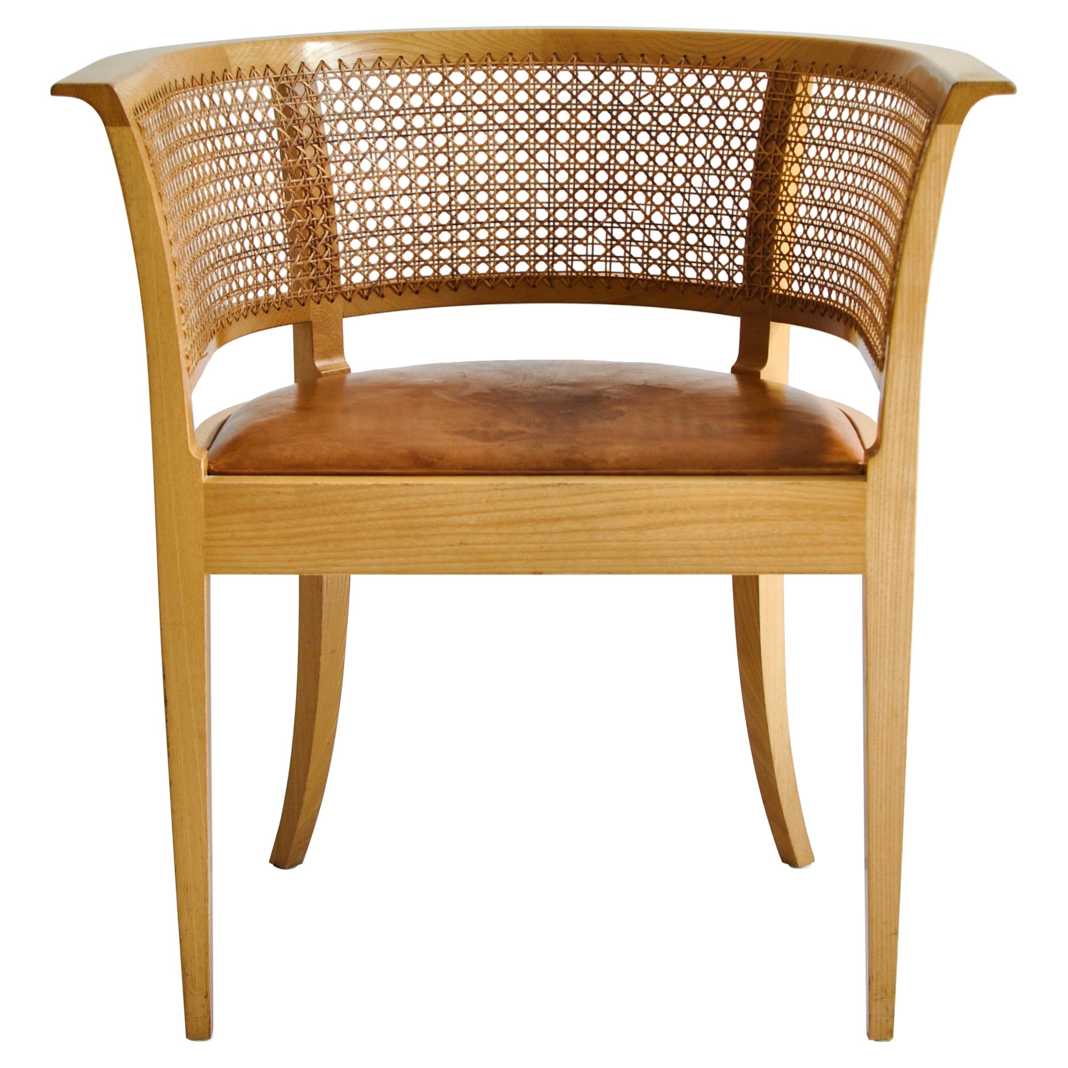 Kaare Klint "Faaborg" Arm Chair in Elm & Leather Made at Rud Rasmussen, 1970s