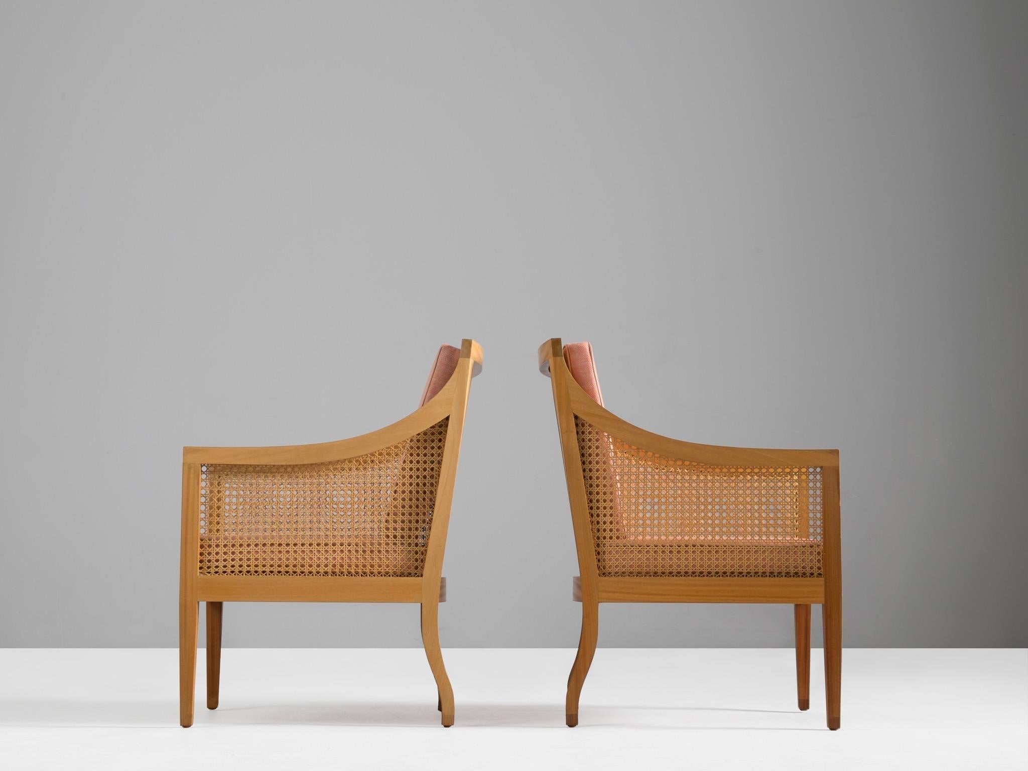 Kaare Klint for Rasmussen Pair of '4488' Easy Chairs with Fabric Upholstery (Skandinavische Moderne)