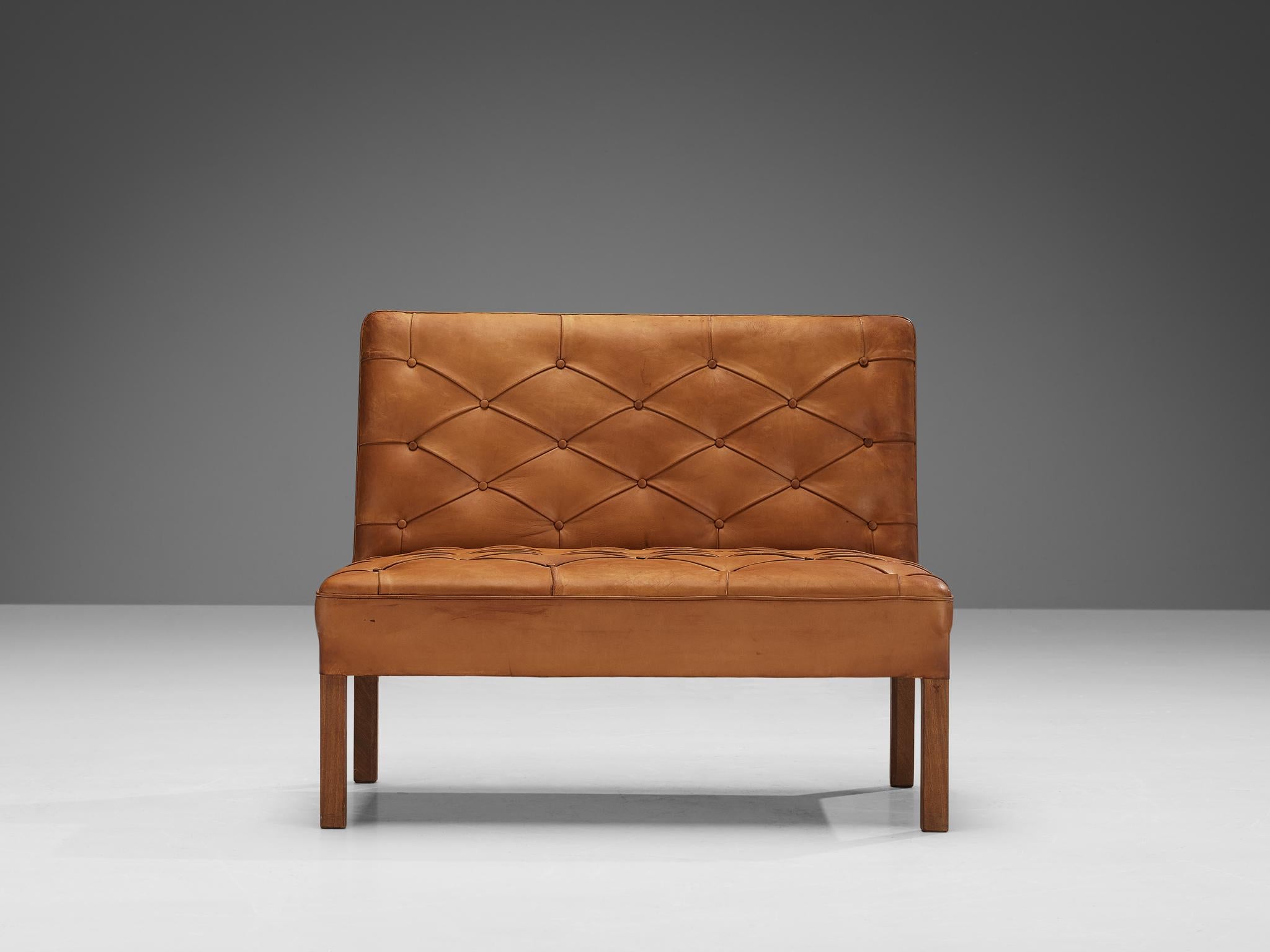 Leather Kaare Klint for Rud Rasmussen 'Addition' Sofa and Ottoman  For Sale