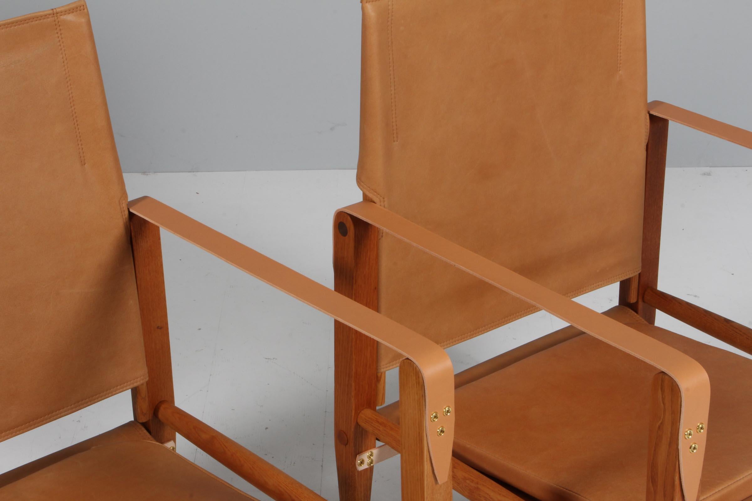 Scandinave moderne Paire de chaises safari Kaare Klint pour Rud Rasmussen en vente