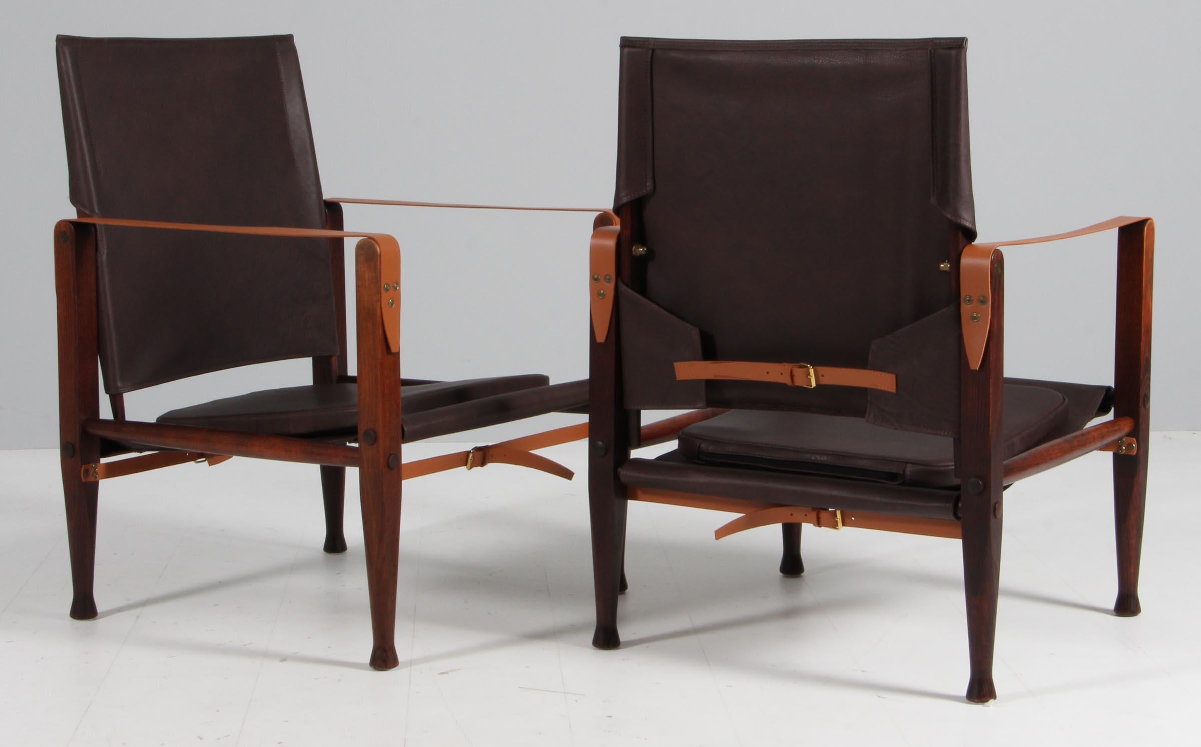 Danois Paire de chaises safari Kaare Klint pour Rud Rasmussen en vente