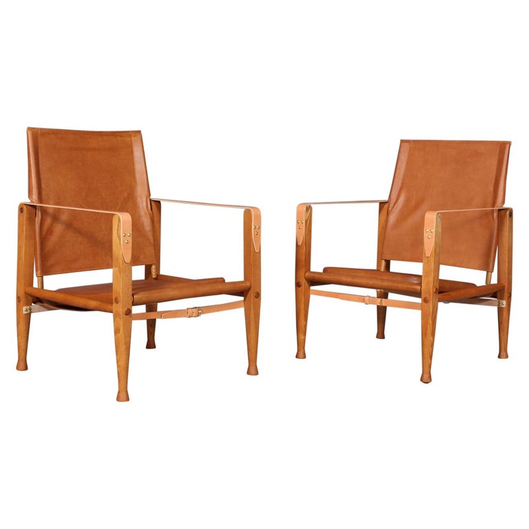 Kaare Klint for Rud Rasmussen, Pair of Safari Chairs For Sale
