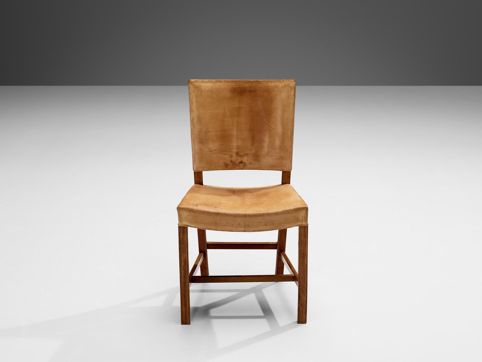 Kaare Klint for Rud Rasmussen 'Red Chair' in Original Leather In Good Condition In Waalwijk, NL