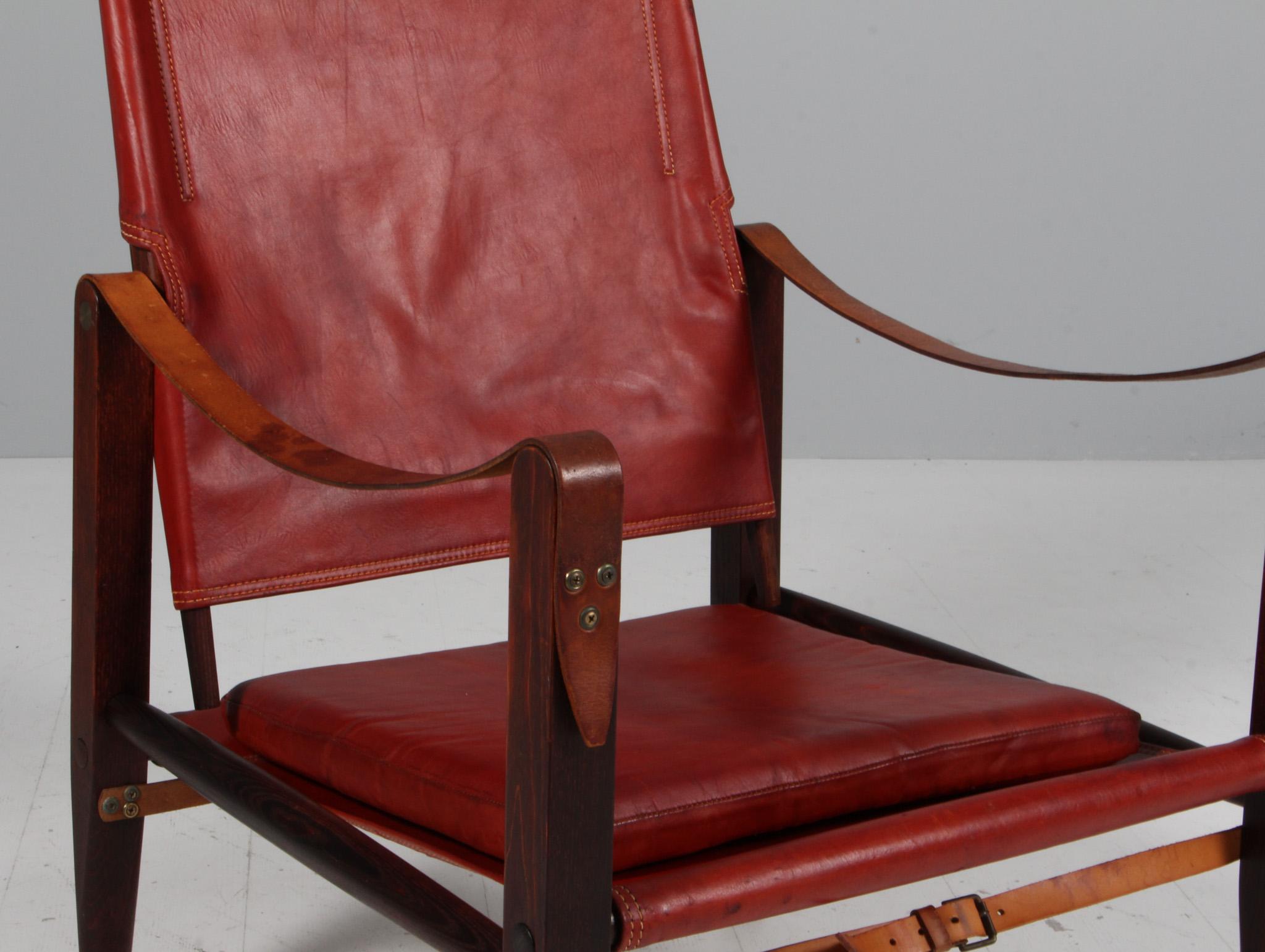 Kaare Klint für Rud Rasmussen, Safari-Stuhl, Original-Leder, 1960er Jahre (Skandinavische Moderne) im Angebot