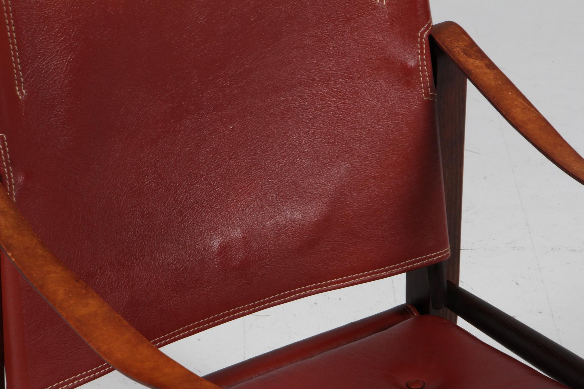 Kaare Klint für Rud Rasmussen, Safari-Stuhl, Original-Leder, 1960er Jahre (Skandinavische Moderne) im Angebot