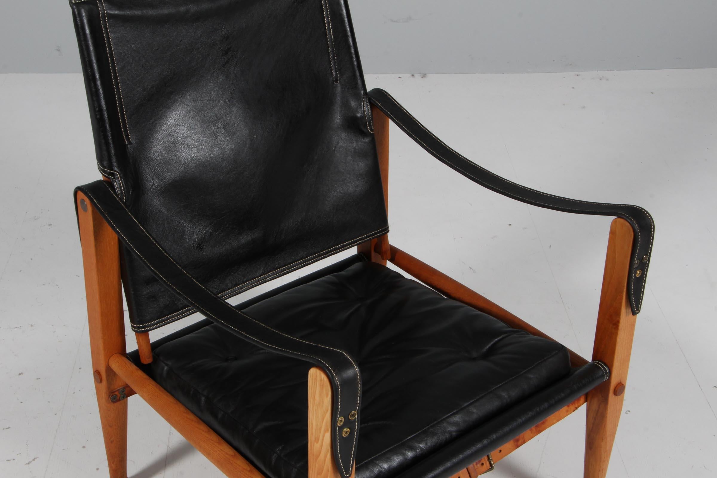Kaare Klint für Rud Rasmussen, Safari-Stuhl, Original-Leder, 1960er Jahre (Dänisch) im Angebot