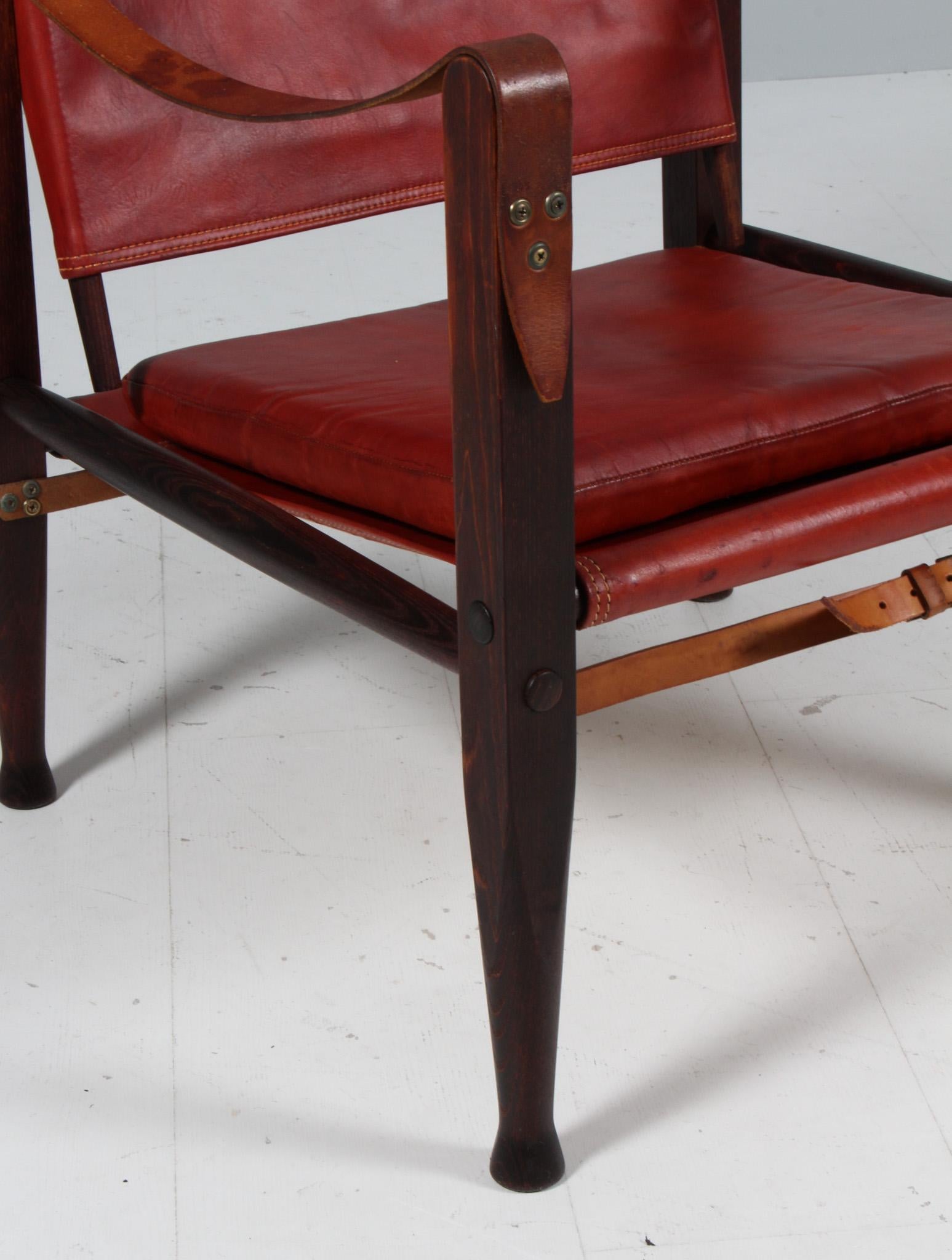 Kaare Klint für Rud Rasmussen, Safari-Stuhl, Original-Leder, 1960er Jahre (Dänisch) im Angebot