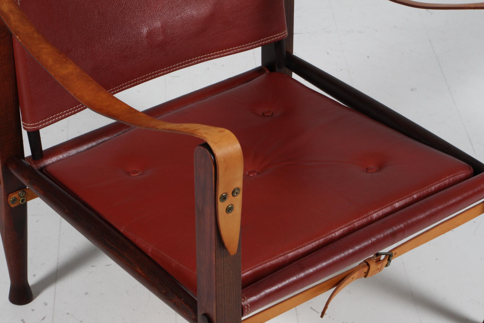 Kaare Klint für Rud Rasmussen, Safari-Stuhl, Original-Leder, 1960er Jahre (Dänisch) im Angebot