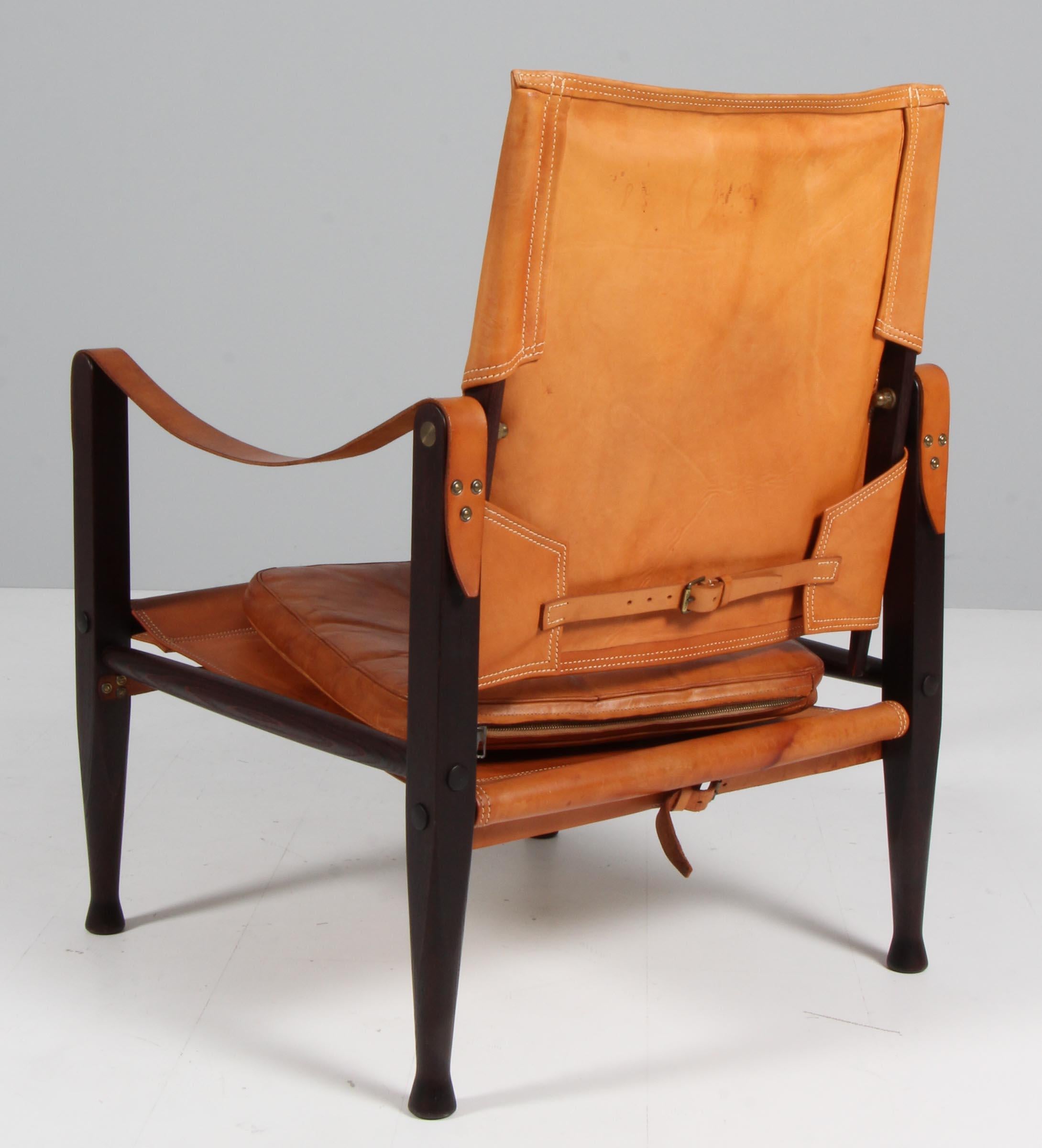 Kaare Klint for Rud Rasmussen, Safari Chair, Original Leather, 1960s In Good Condition In Esbjerg, DK