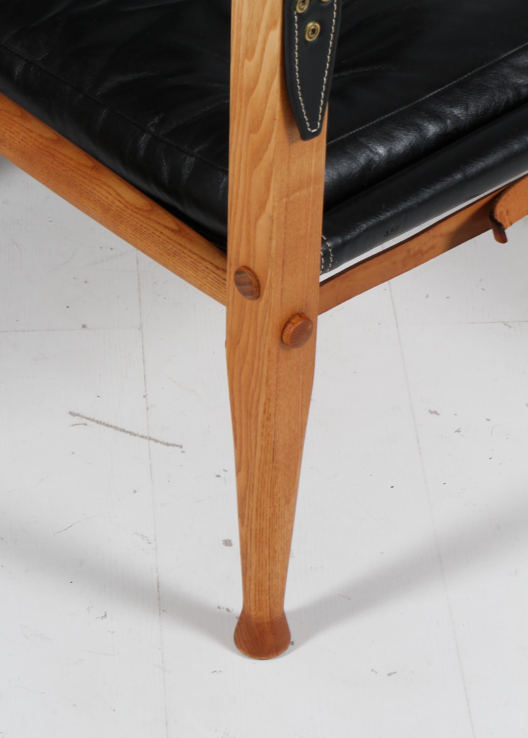 Kaare Klint für Rud Rasmussen, Safari-Stuhl, Original-Leder, 1960er Jahre im Zustand „Gut“ im Angebot in Esbjerg, DK
