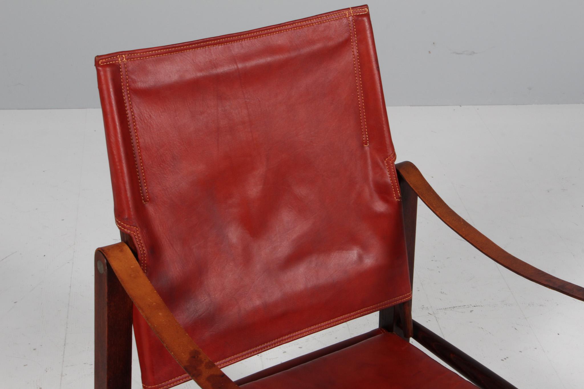 Kaare Klint für Rud Rasmussen, Safari-Stuhl, Original-Leder, 1960er Jahre im Zustand „Gut“ im Angebot in Esbjerg, DK