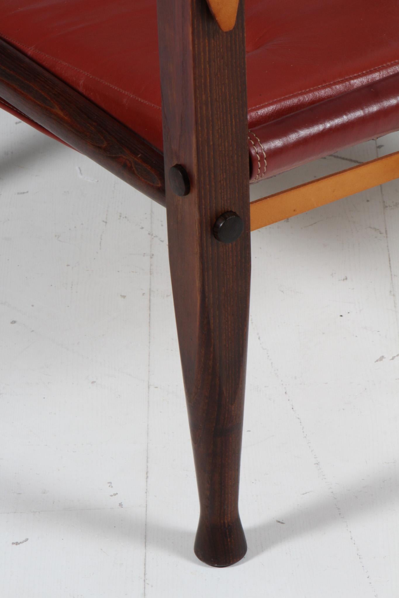 Kaare Klint für Rud Rasmussen, Safari-Stuhl, Original-Leder, 1960er Jahre im Zustand „Gut“ im Angebot in Esbjerg, DK