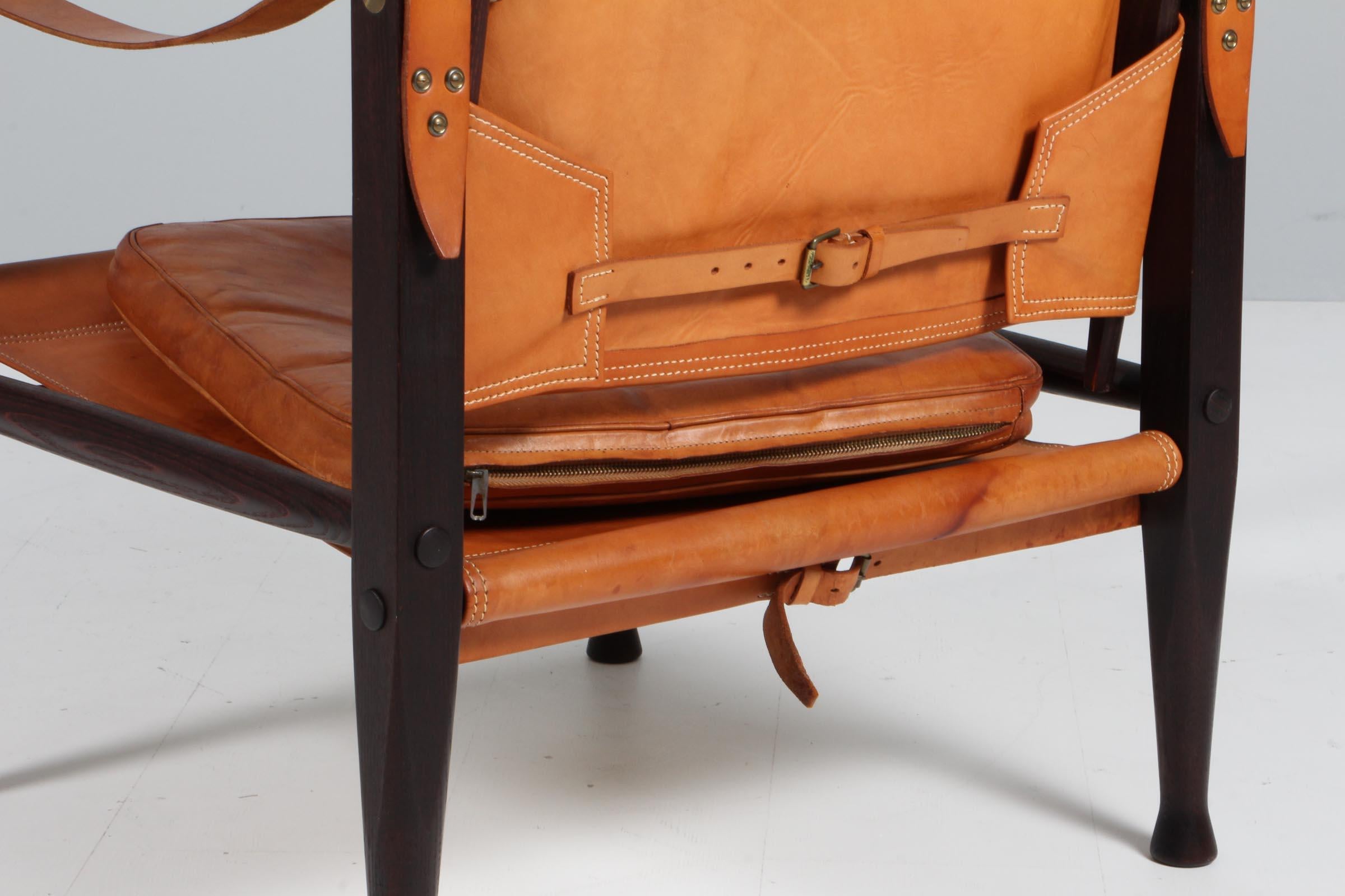 Mid-20th Century Kaare Klint for Rud Rasmussen, Safari Chair, Original Leather, 1960s