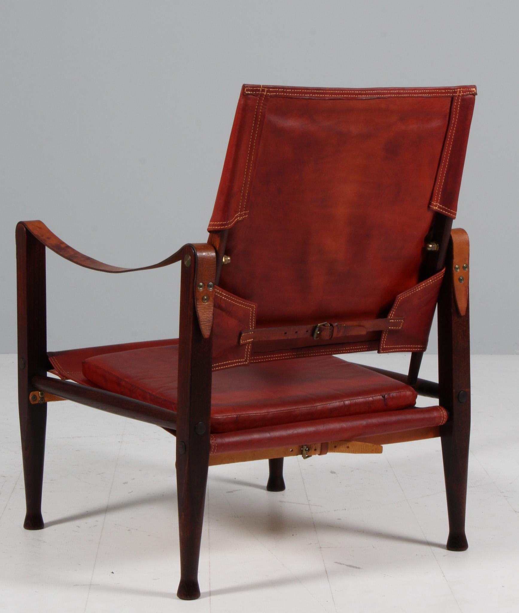 Kaare Klint für Rud Rasmussen, Safari-Stuhl, Original-Leder, 1960er Jahre (Mitte des 20. Jahrhunderts) im Angebot