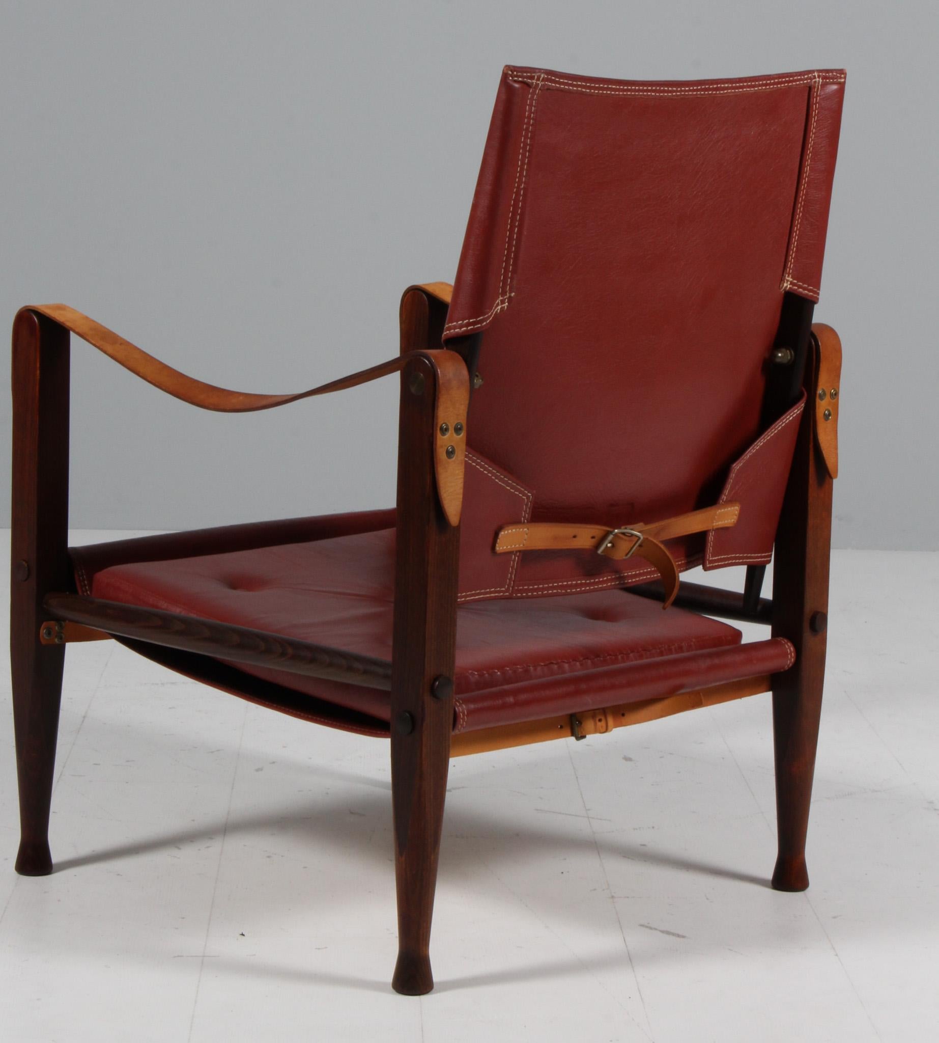 Kaare Klint für Rud Rasmussen, Safari-Stuhl, Original-Leder, 1960er Jahre (Mitte des 20. Jahrhunderts) im Angebot