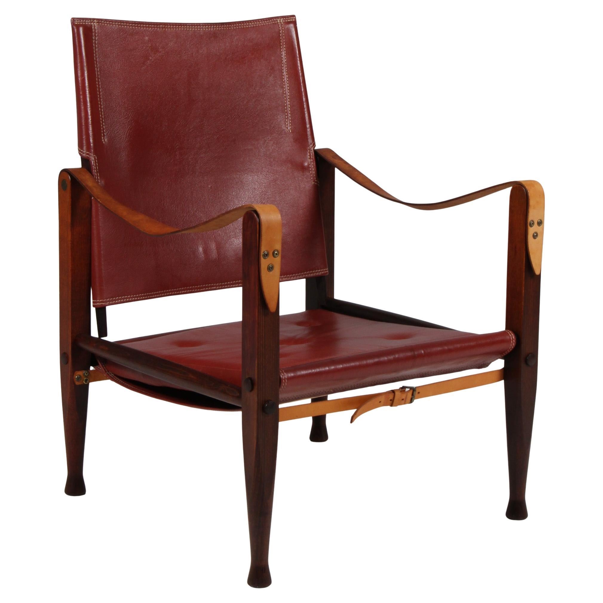 Kaare Klint für Rud Rasmussen, Safari-Stuhl, Original-Leder, 1960er Jahre