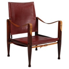 Kaare Klint für Rud Rasmussen, Safari-Stuhl, Original-Leder, 1960er Jahre