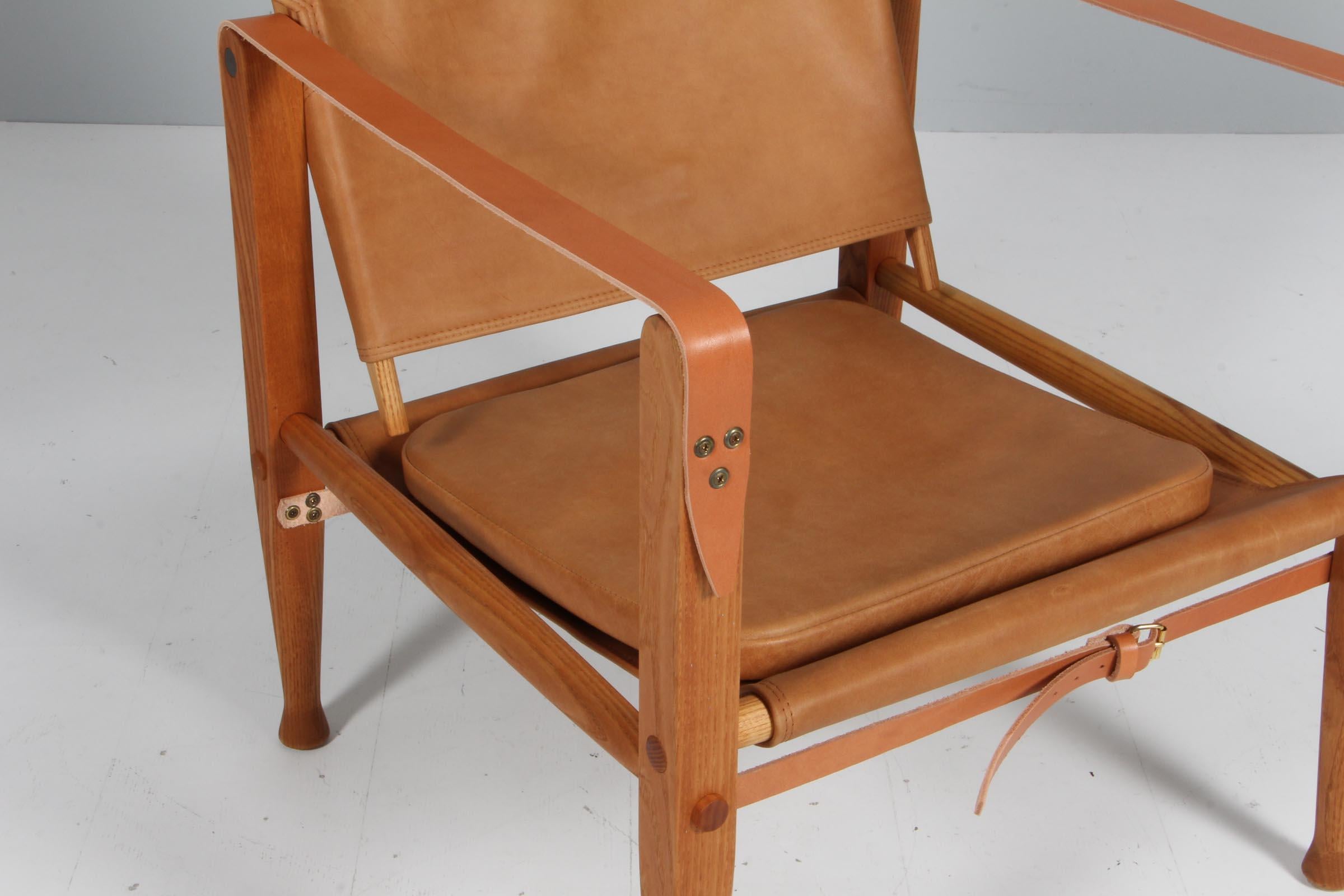 Mid-20th Century Kaare Klint for Rud Rasmussen, Safari Chair with ottoman For Sale