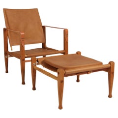 Kaare Klint for Rud Rasmussen, Safari Chair with ottoman