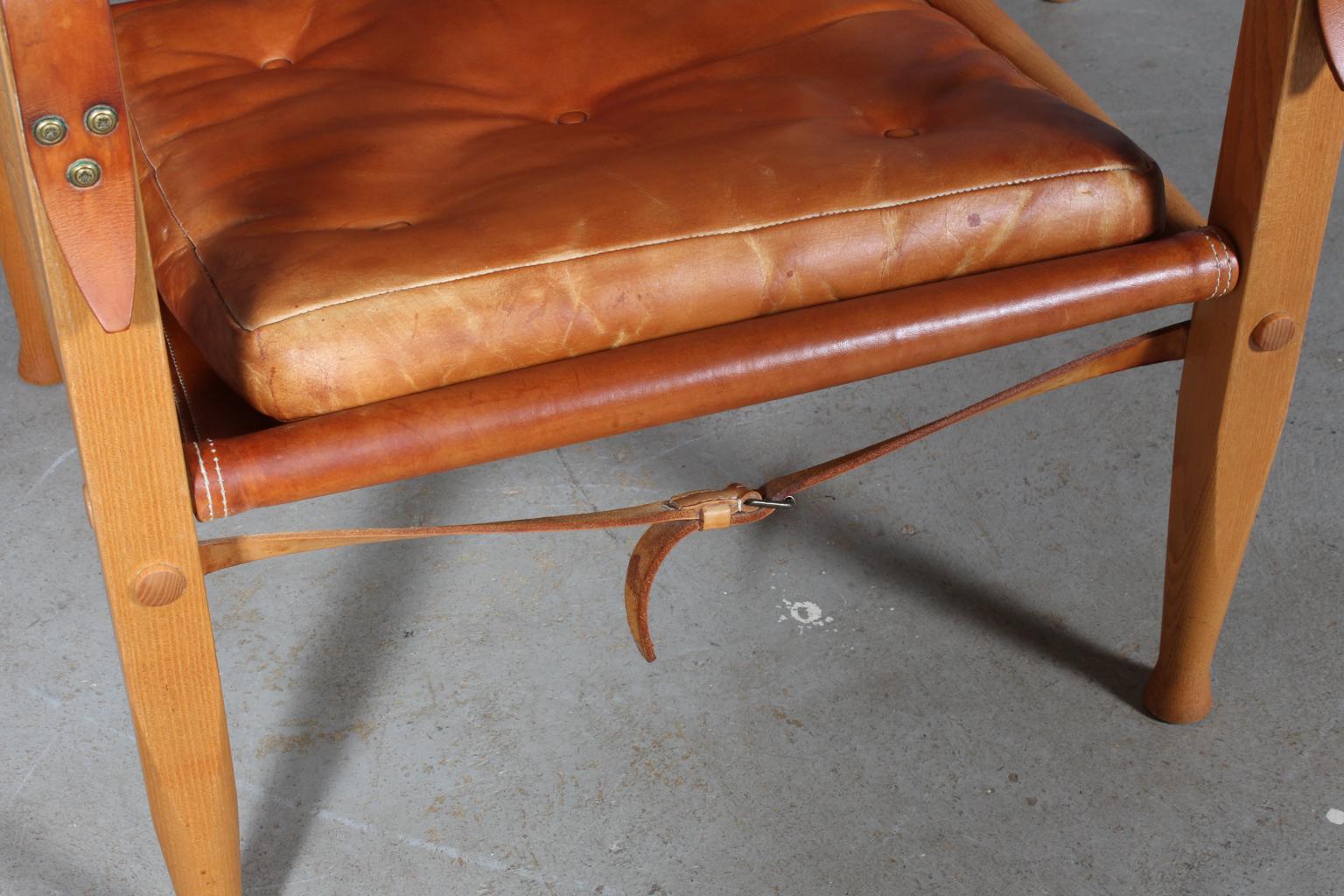 Leather Kaare Klint for Rud Rasmussen, Safari Chairs