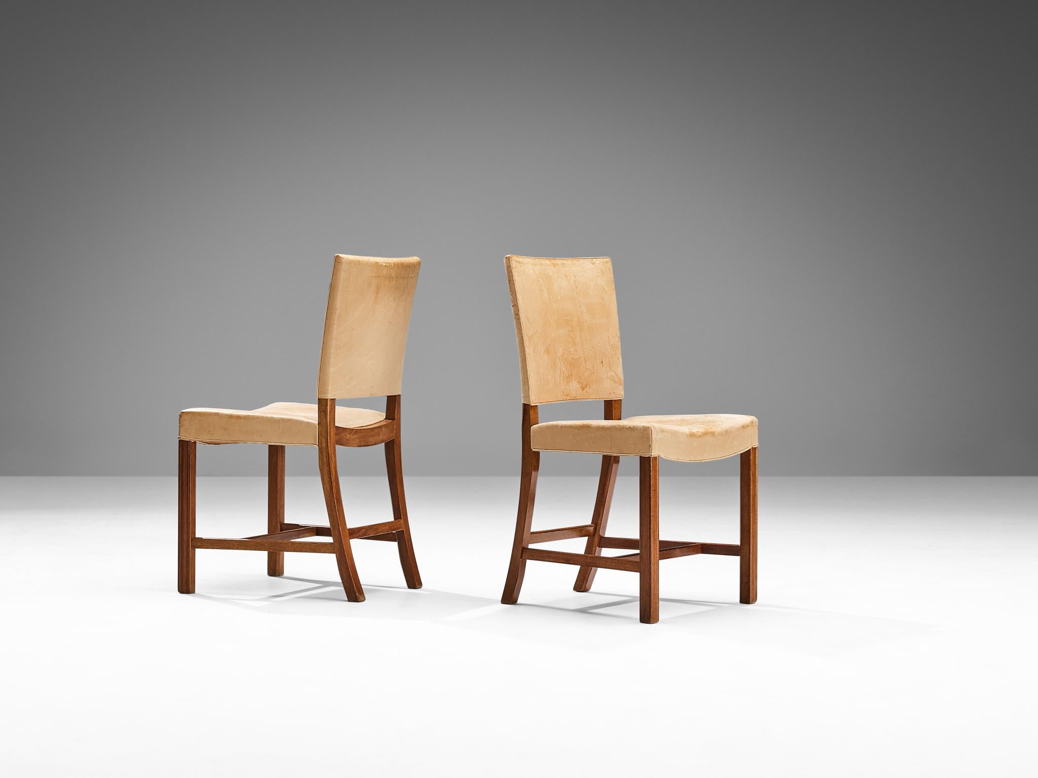 Scandinavian Modern Kaare Klint for Rud Rasmussen Set of Ten 'Red Chairs' in Original Leather