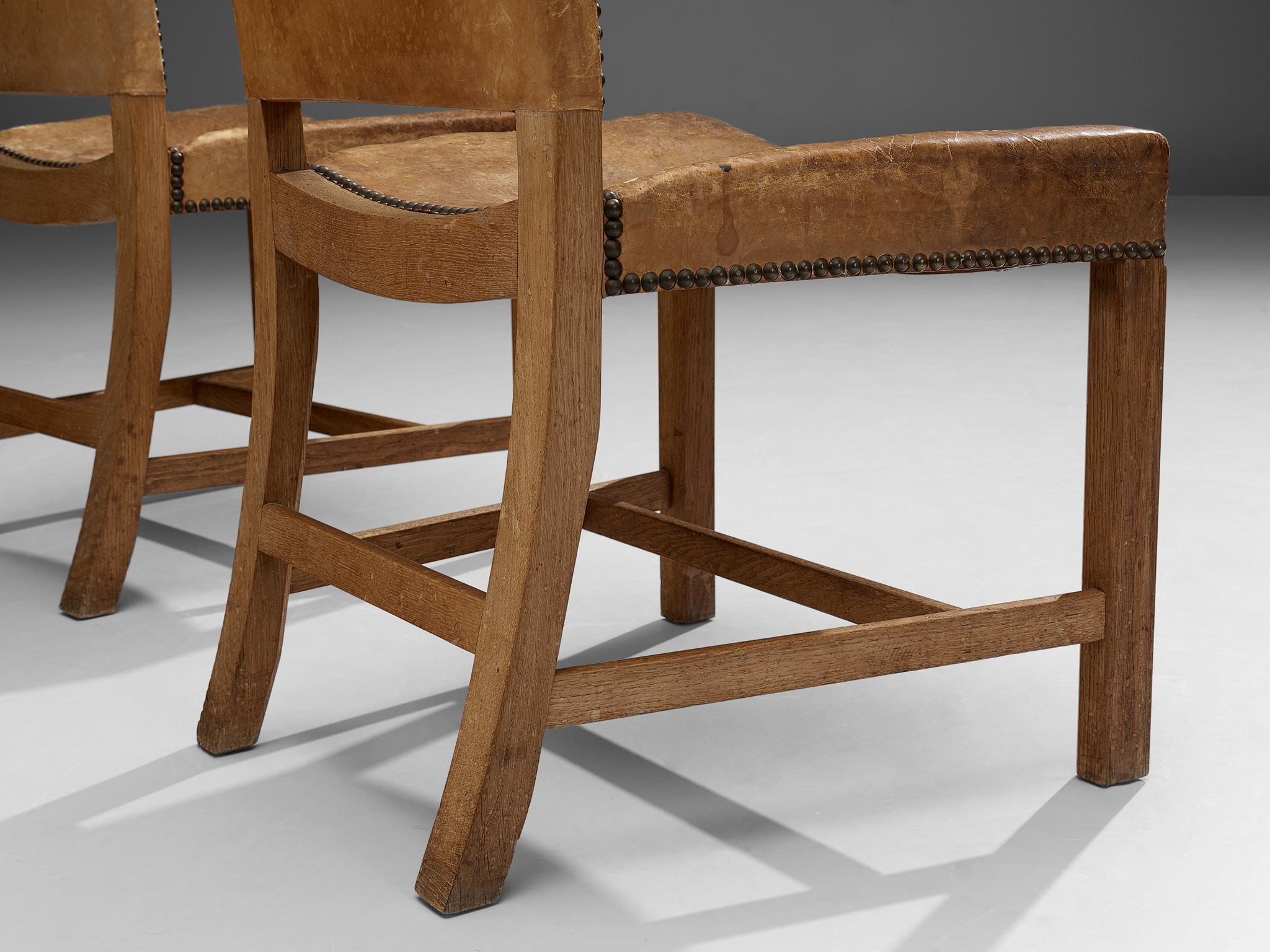 Mid-20th Century 8 Early 'Red Chairs' in Original Niger Leather by Kaare Klint for Rud Rasmussen