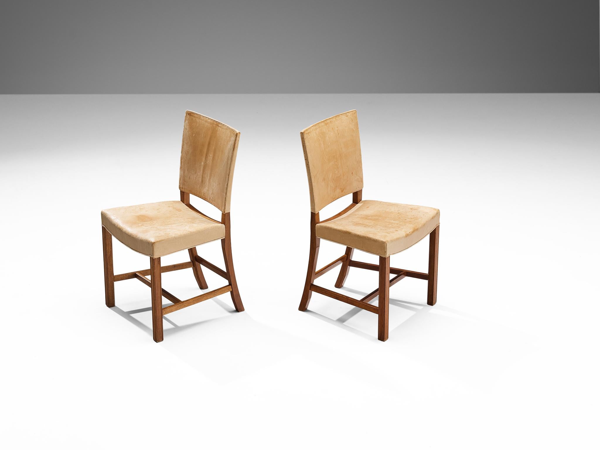 Mid-20th Century Kaare Klint for Rud Rasmussen Set of Ten 'Red Chairs' in Original Leather