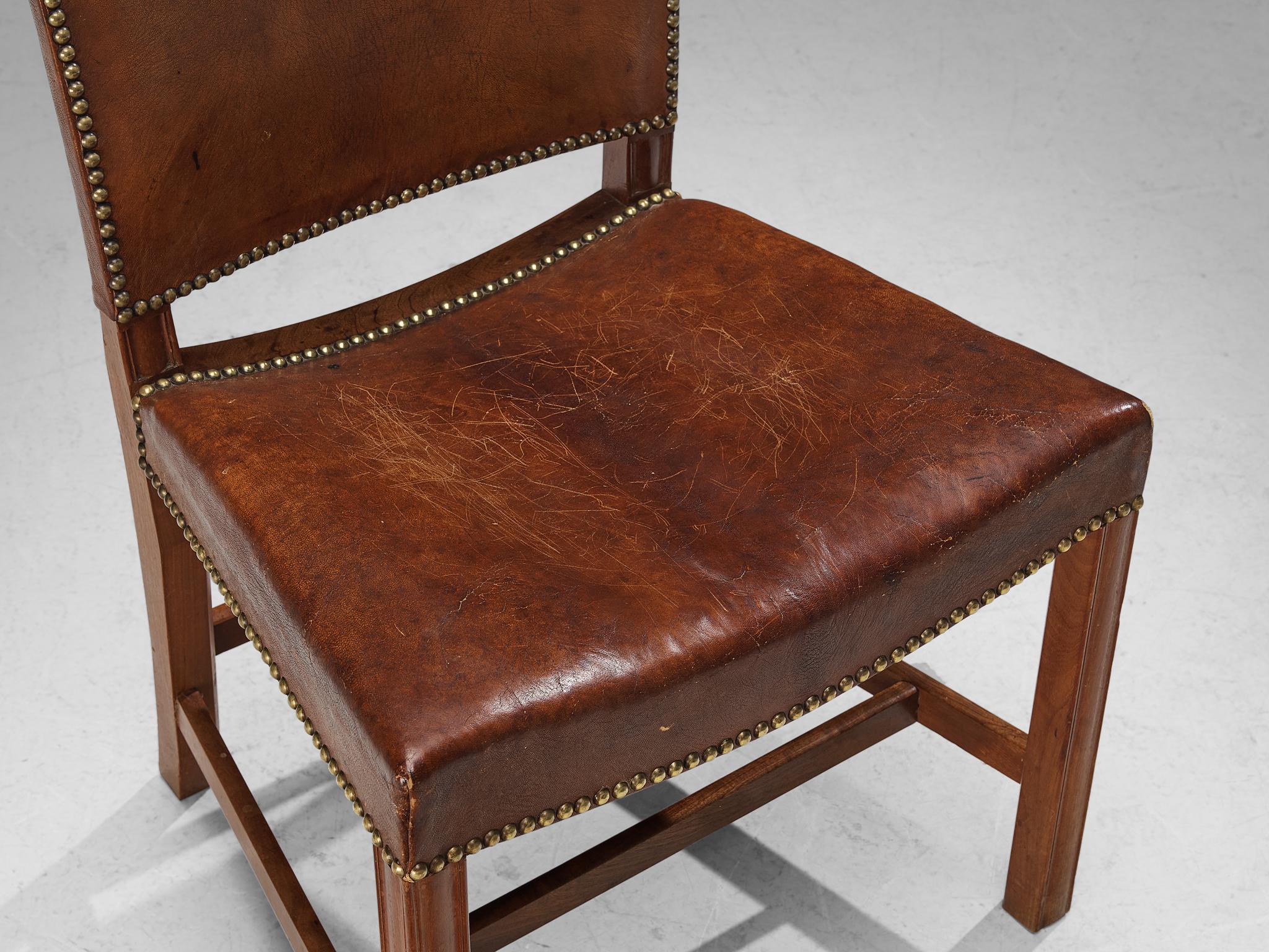 Kaare Klint for Rud Rasmussen Set of Four 'Red Chairs' in Niger Leather  5