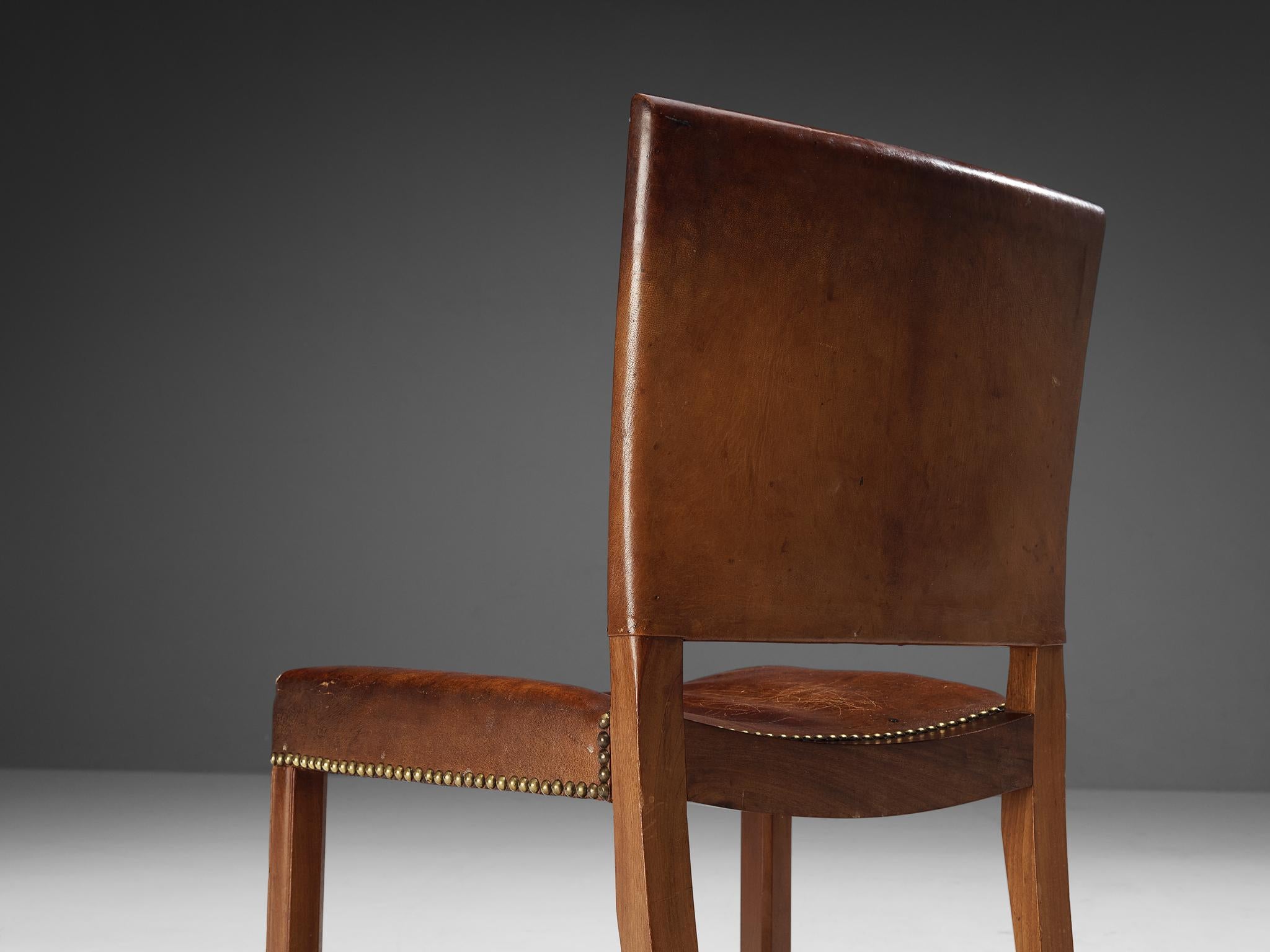 Kaare Klint for Rud Rasmussen Set of Four 'Red Chairs' in Niger Leather  2