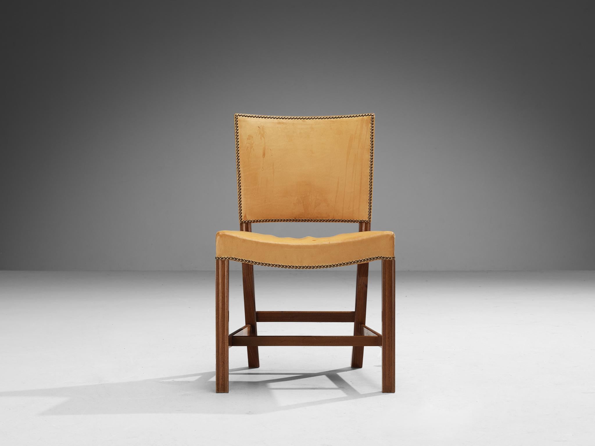 Danish Kaare Klint for Rud Rasmussen Set of Six 'Red Chairs' in Leather