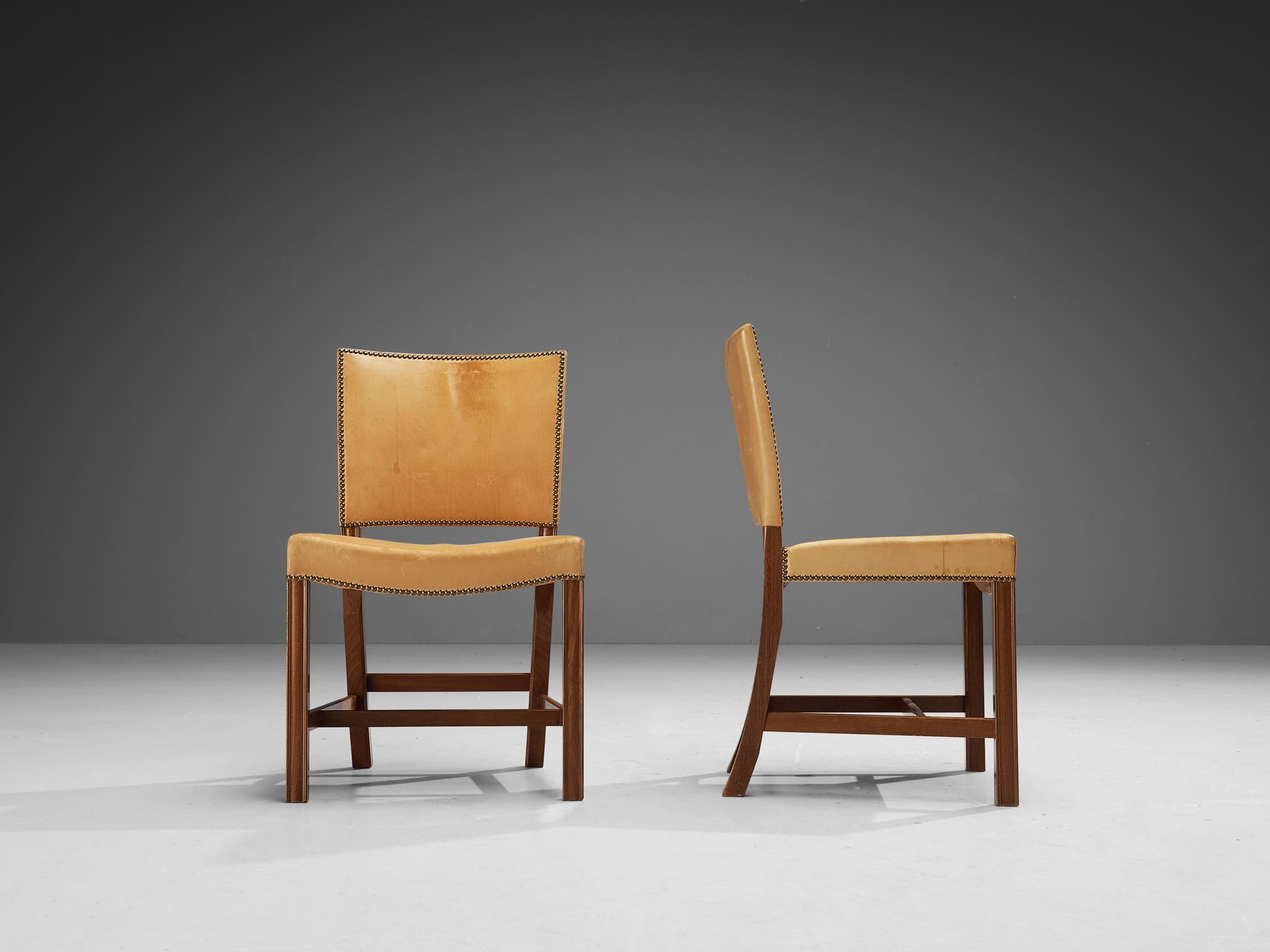 Kaare Klint for Rud Rasmussen Set of Six 'Red Chairs' in Leather 2