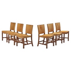 Kaare Klint for Rud Rasmussen Set of Six 'Red Chairs' in Leather