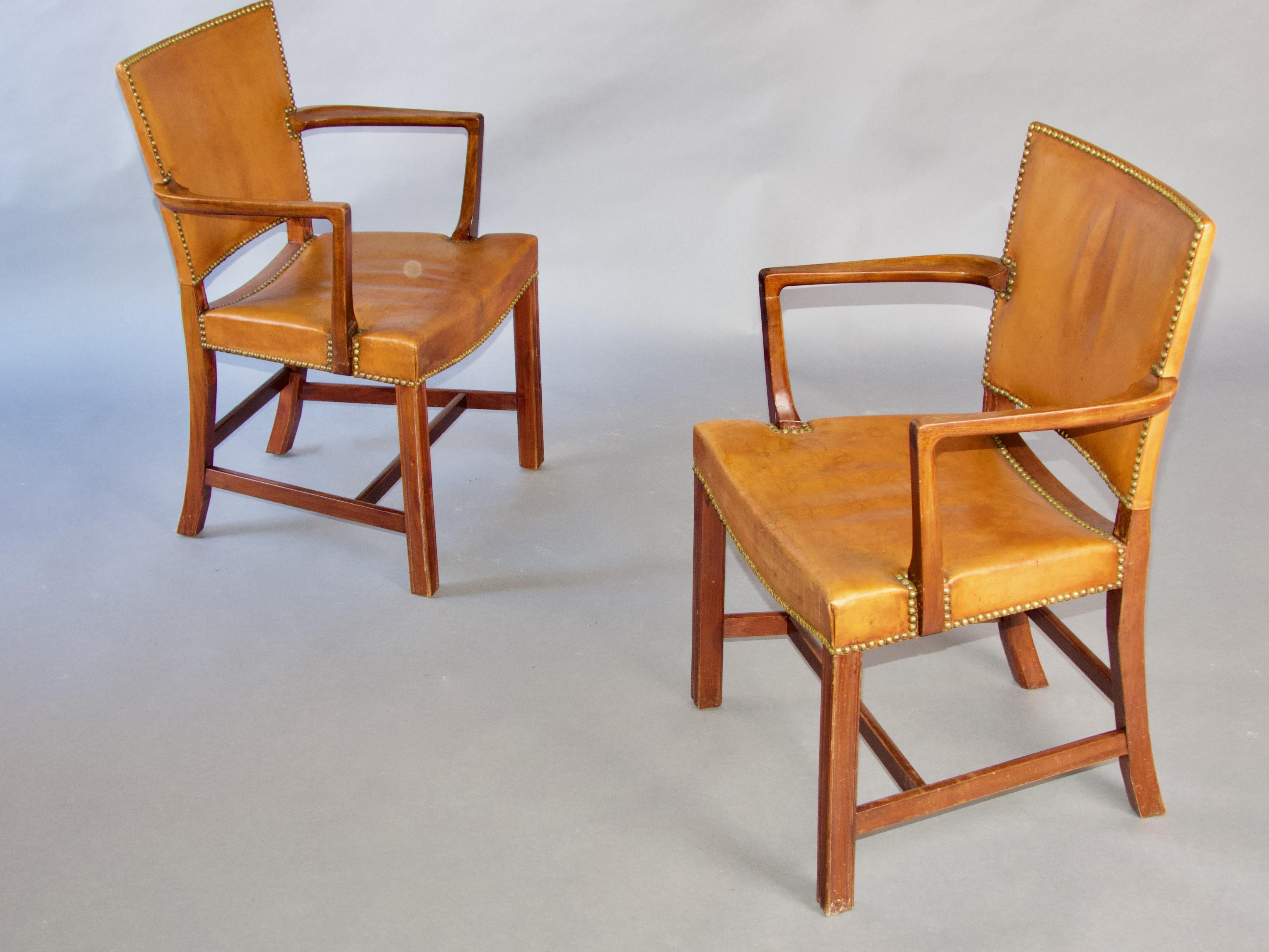 Kaare Klint for Rud Rasmussen Set of twelve 'Red Chairs' in Original Leather 8