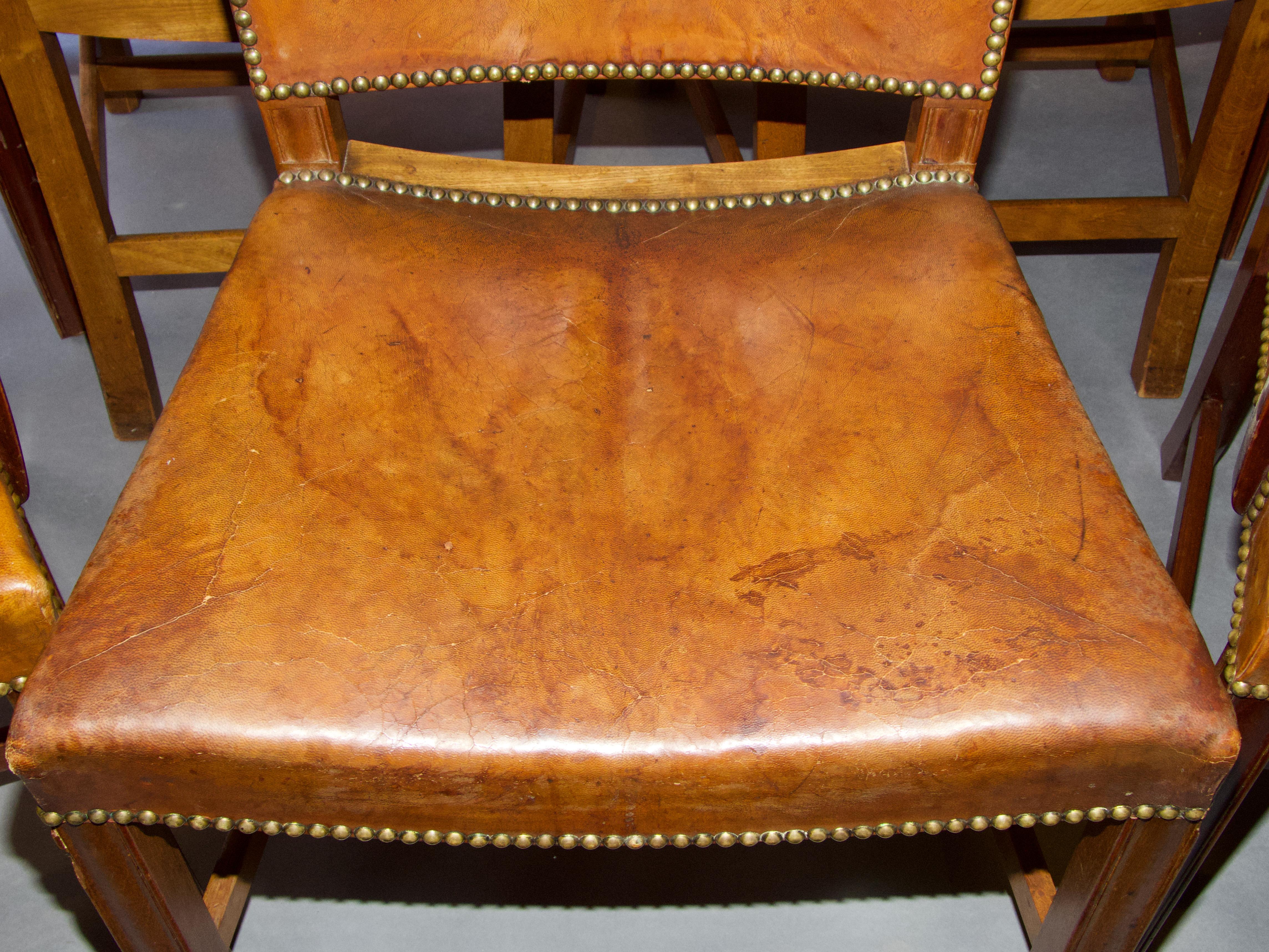 Kaare Klint for Rud Rasmussen Set of twelve 'Red Chairs' in Original Leather 10