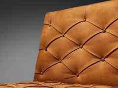 Kaare Klint for Rud Rasmussen Settees with Ottomans in Cognac Leather Mahogany