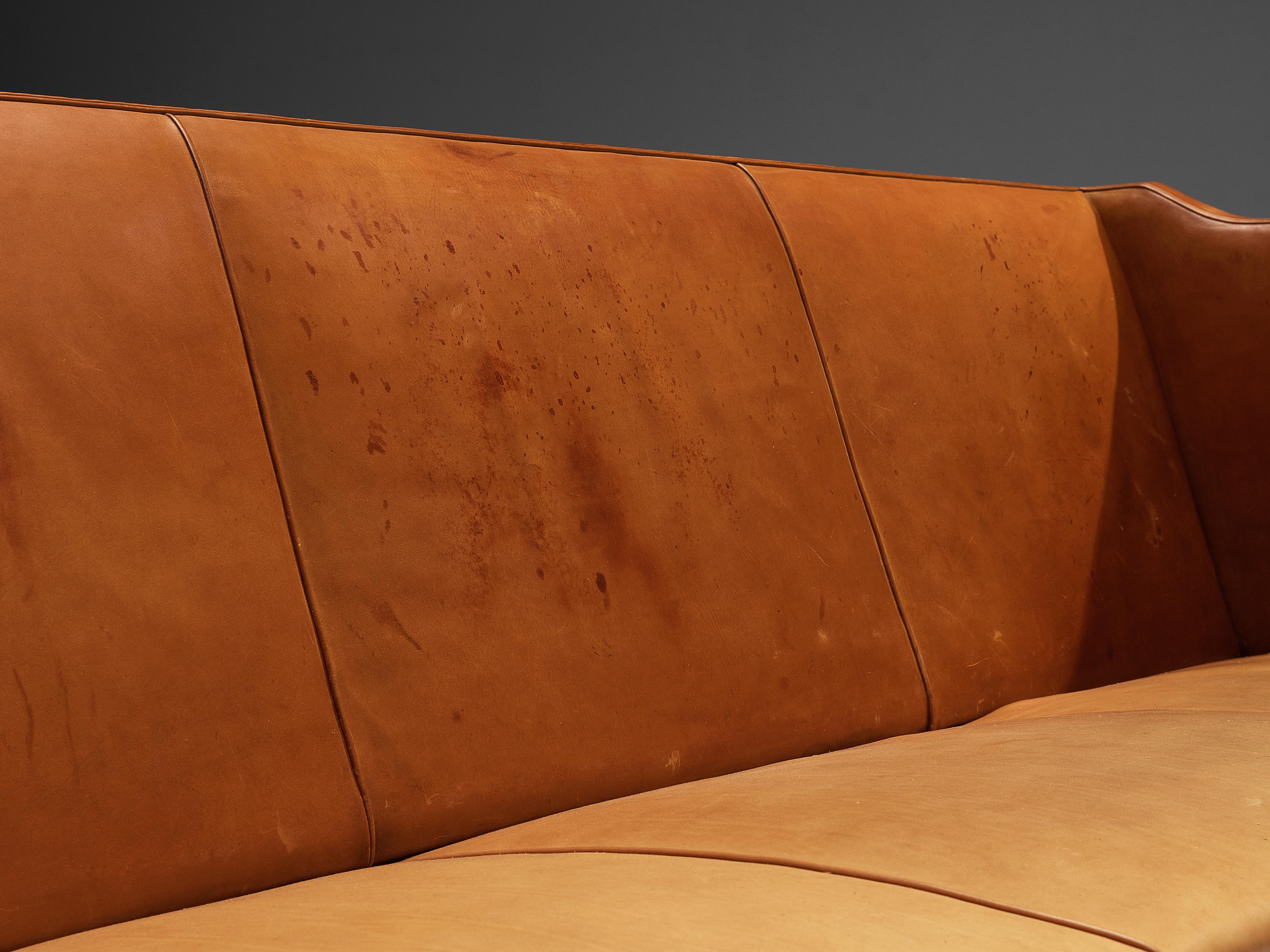 Kaare Klint for Rud Rasmussen Sofa in Cognac Leather 1