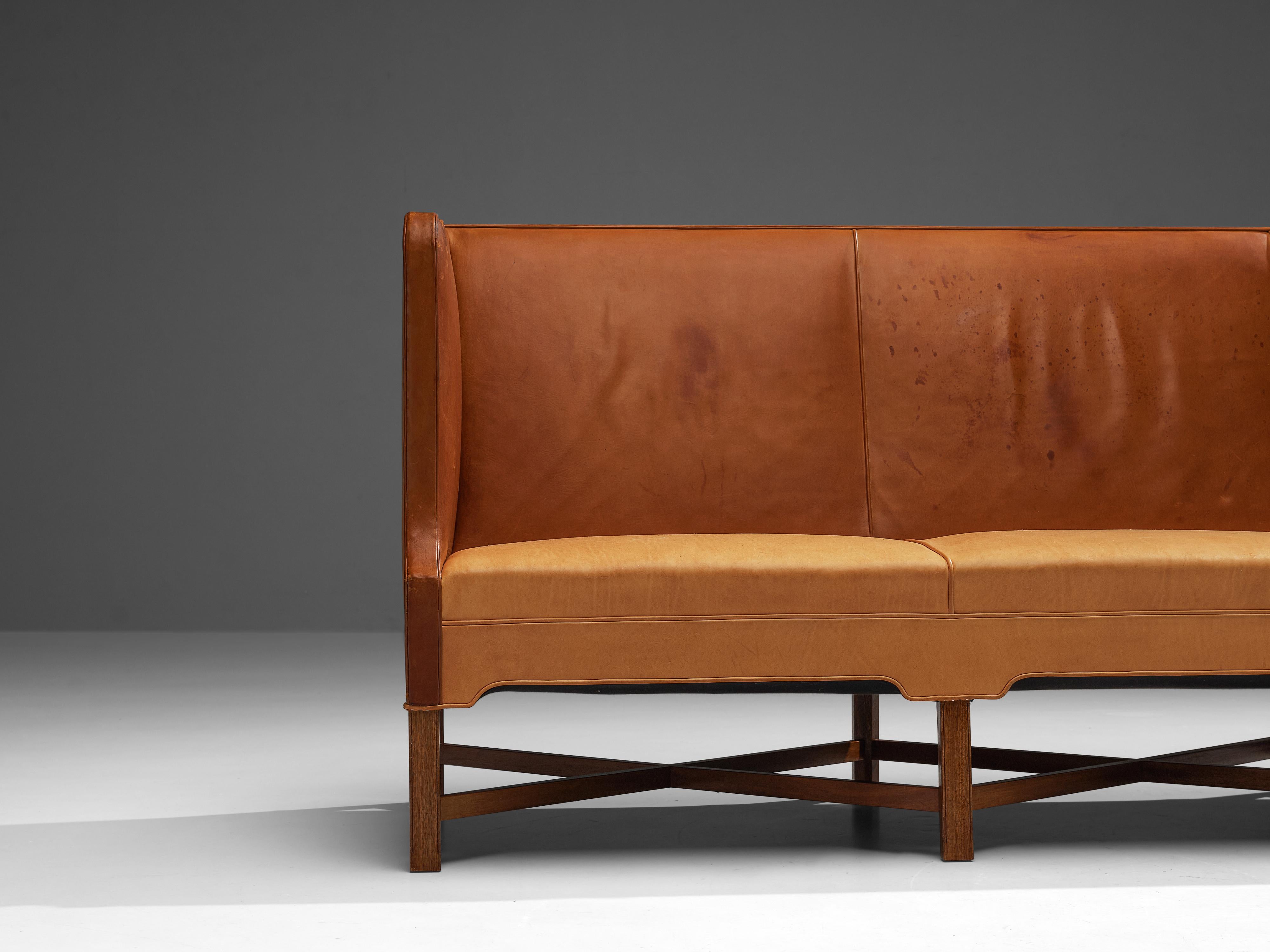 Kaare Klint for Rud Rasmussen Sofa in Cognac Leather 2