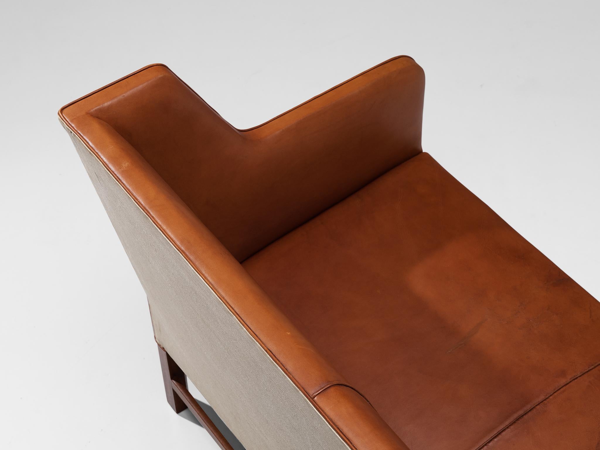 Danish Kaare Klint for Rud Rasmussen Sofa in Original Cognac Leather  For Sale