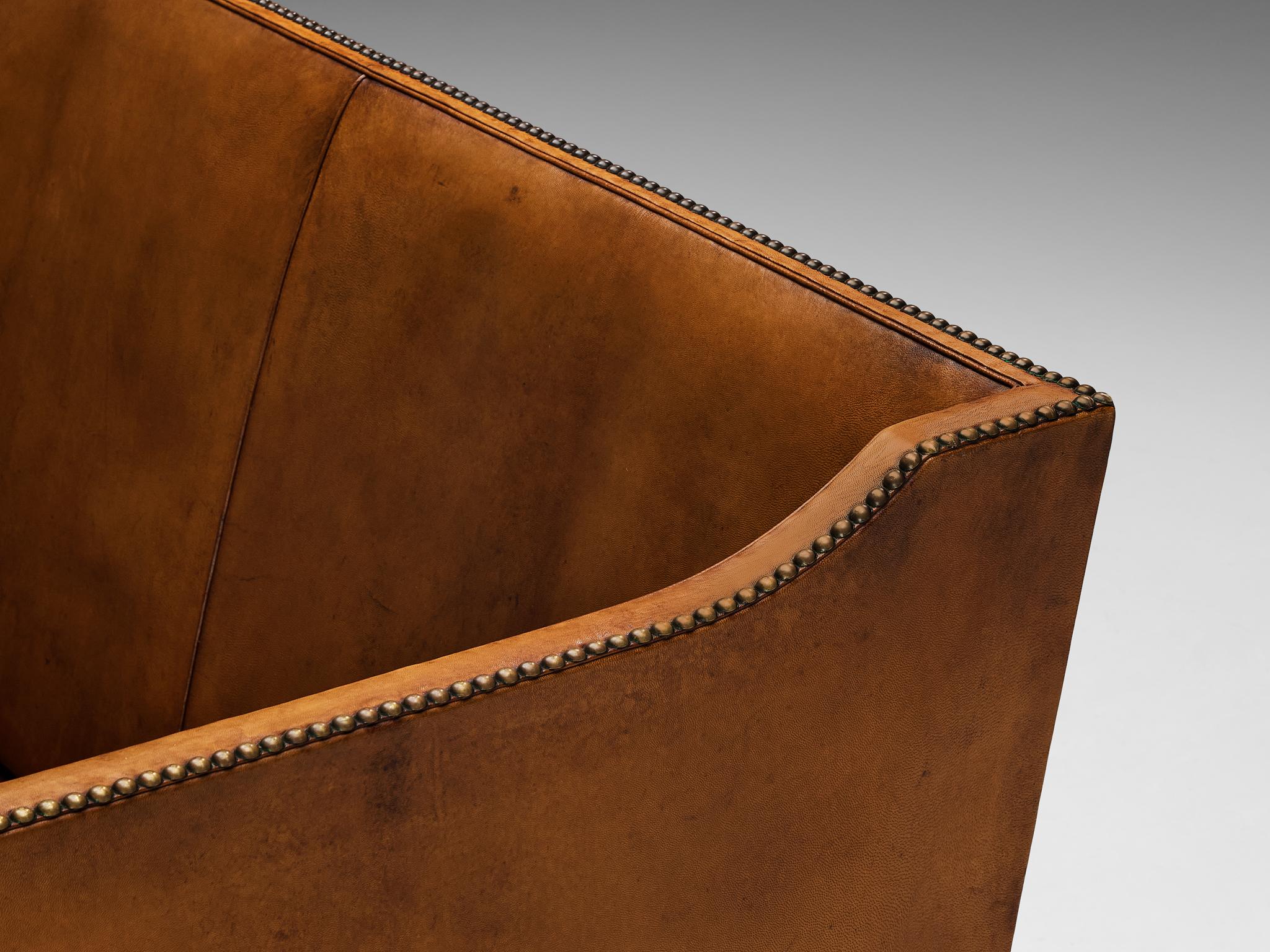 Danish Kaare Klint for Rud Rasmussen Sofa in Original Niger Leather and Mahogany