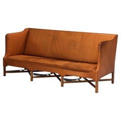 Kaare Klint for Rud Rasmussen Sofa Model 4118 in Cognac Leather